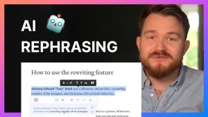 Video Thumbnail: Rephrasing & Paraphrasing with AI (For Free) 💬 | Text Cortex